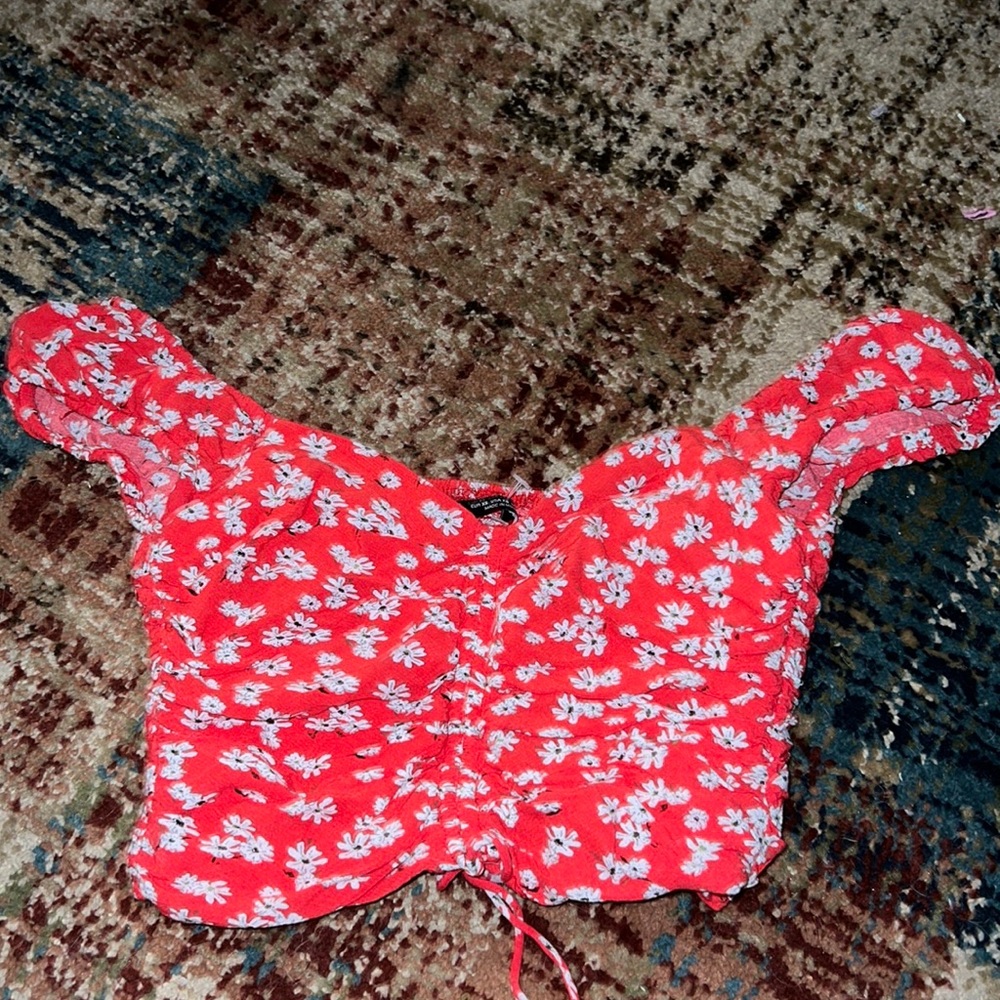 Zara cropped top off the shoulder